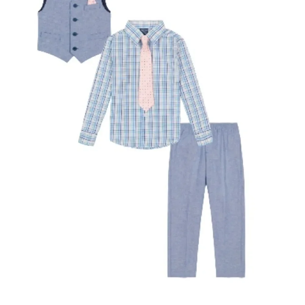 Nautica Little Boys 4-Pc. Linen Look Vest Set Boys jacket and suit